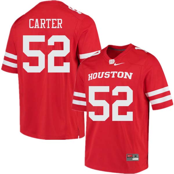 Men #52 Jerard Carter Houston Cougars College Football Jerseys Sale-Red